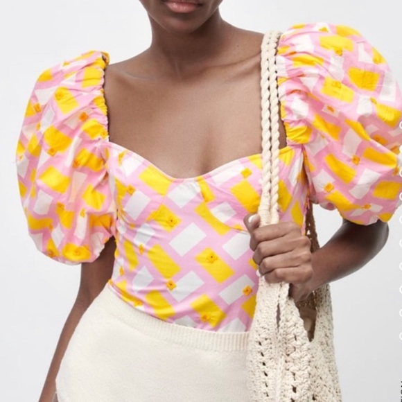 **SOLD** Zara Floral Poplin Top - Picture 3 of 4